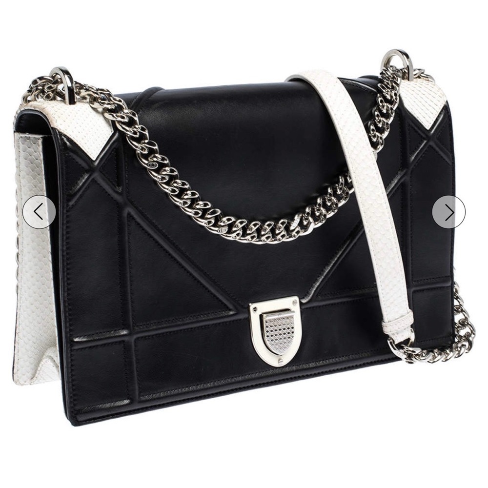 ✨💎RARE💎✨PYTHON DIOR DIORAMA MEDIUM BAG W/ DUSTY & GIFT. - Picture 4 of 14